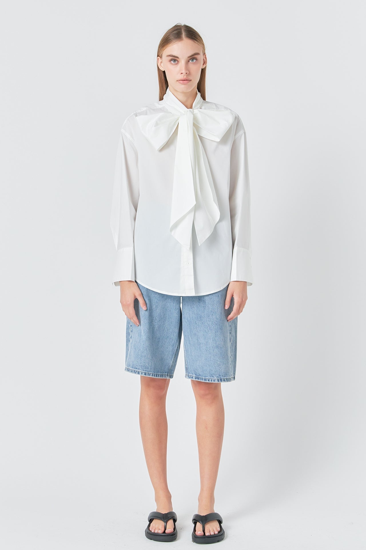 GREY LAB - Bow Detailed Shirt - TOPS available at Objectrare