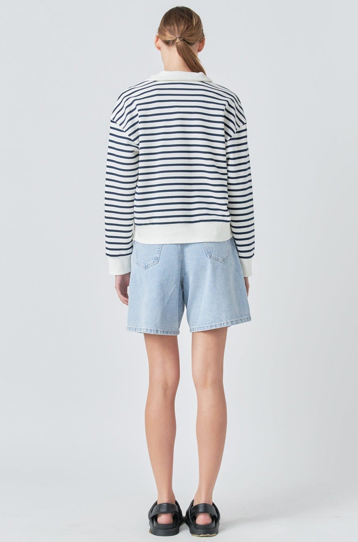 GREY LAB - Stripe Terry Sweatshirt - HOODIES & SWEATSHIRTS available at Objectrare