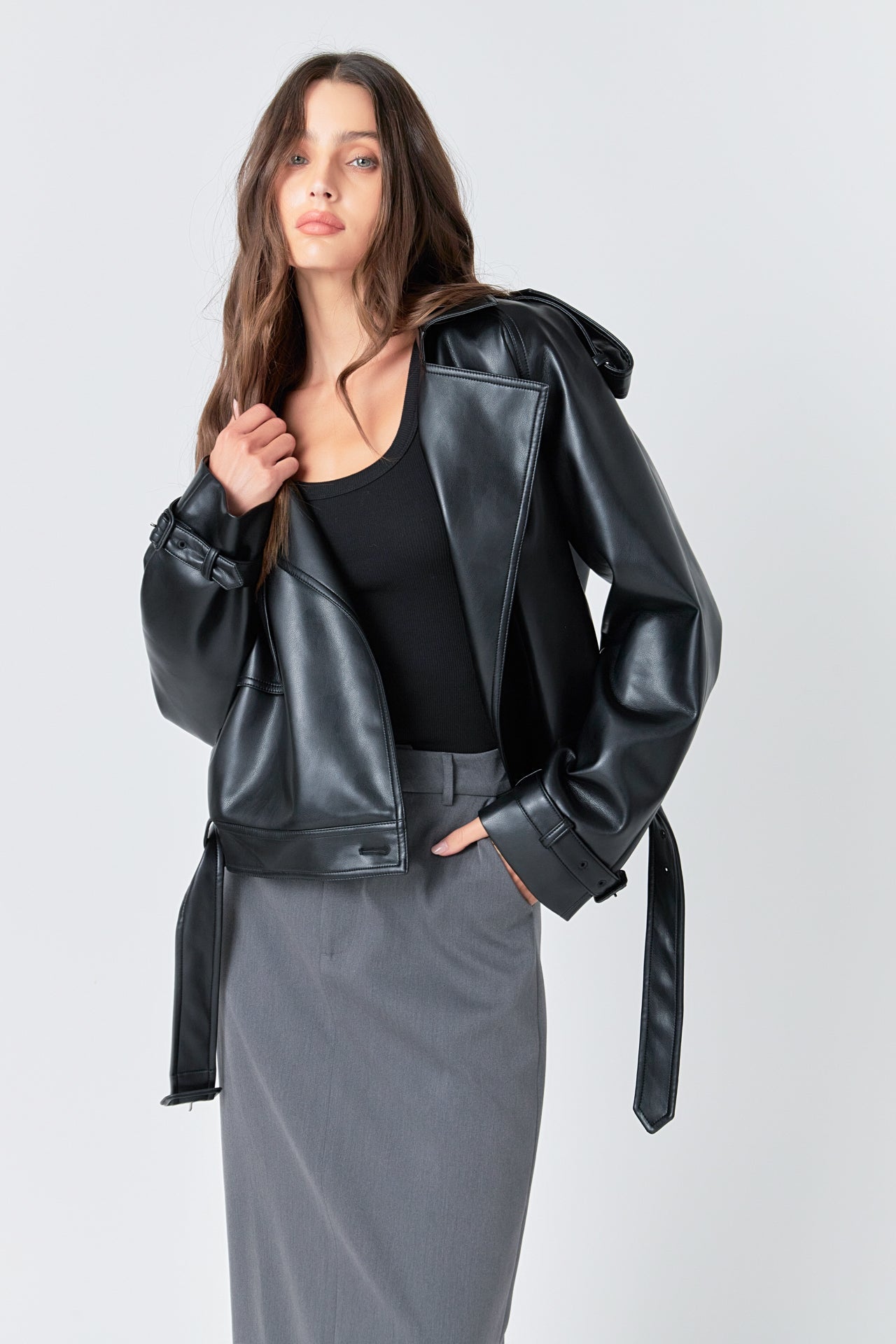 GREY LAB - Trench Short Pu Jacket - JACKETS available at Objectrare