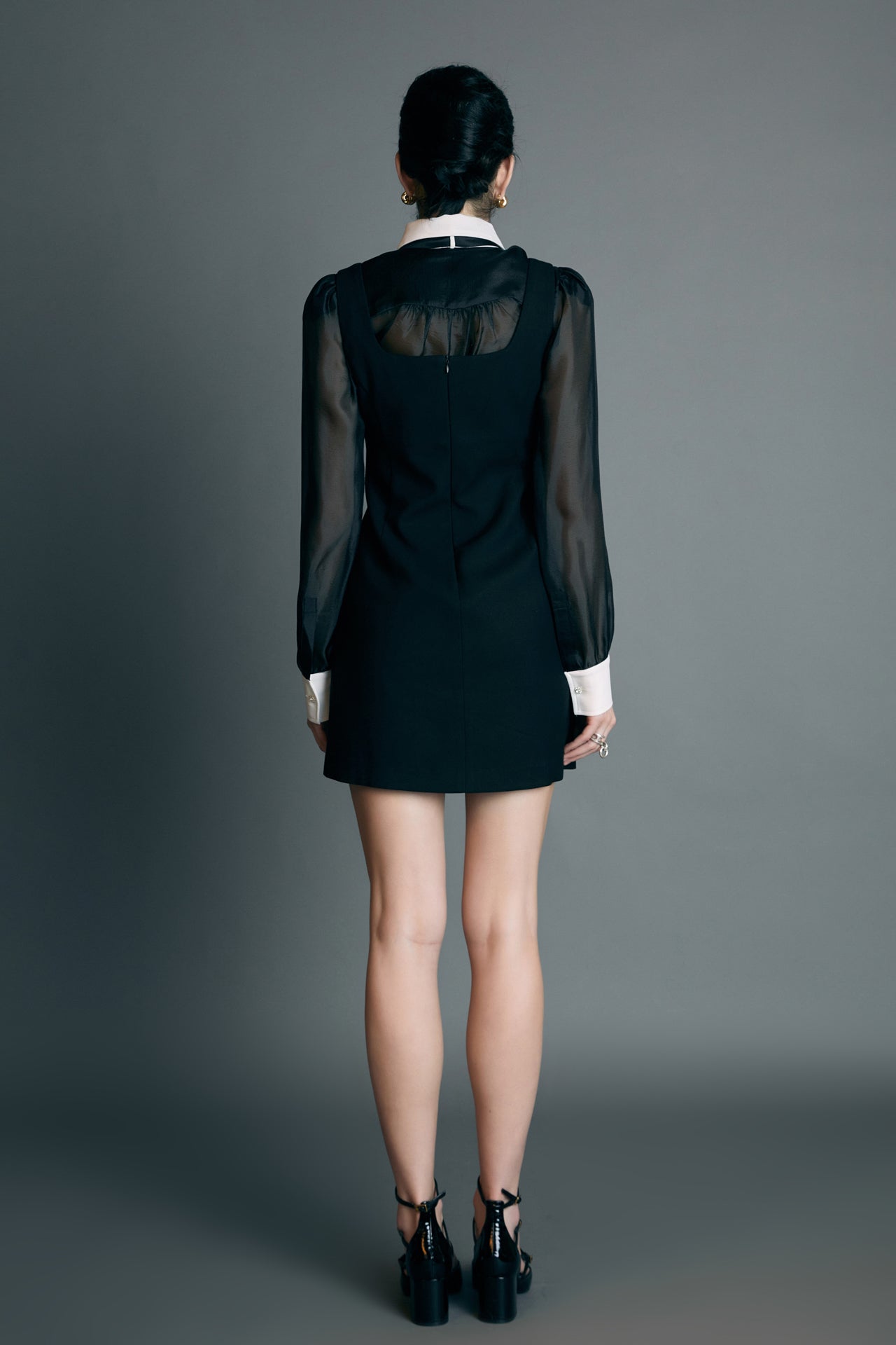 ENGLISH FACTORY - Twill Black Mini Dress - DRESSES available at Objectrare