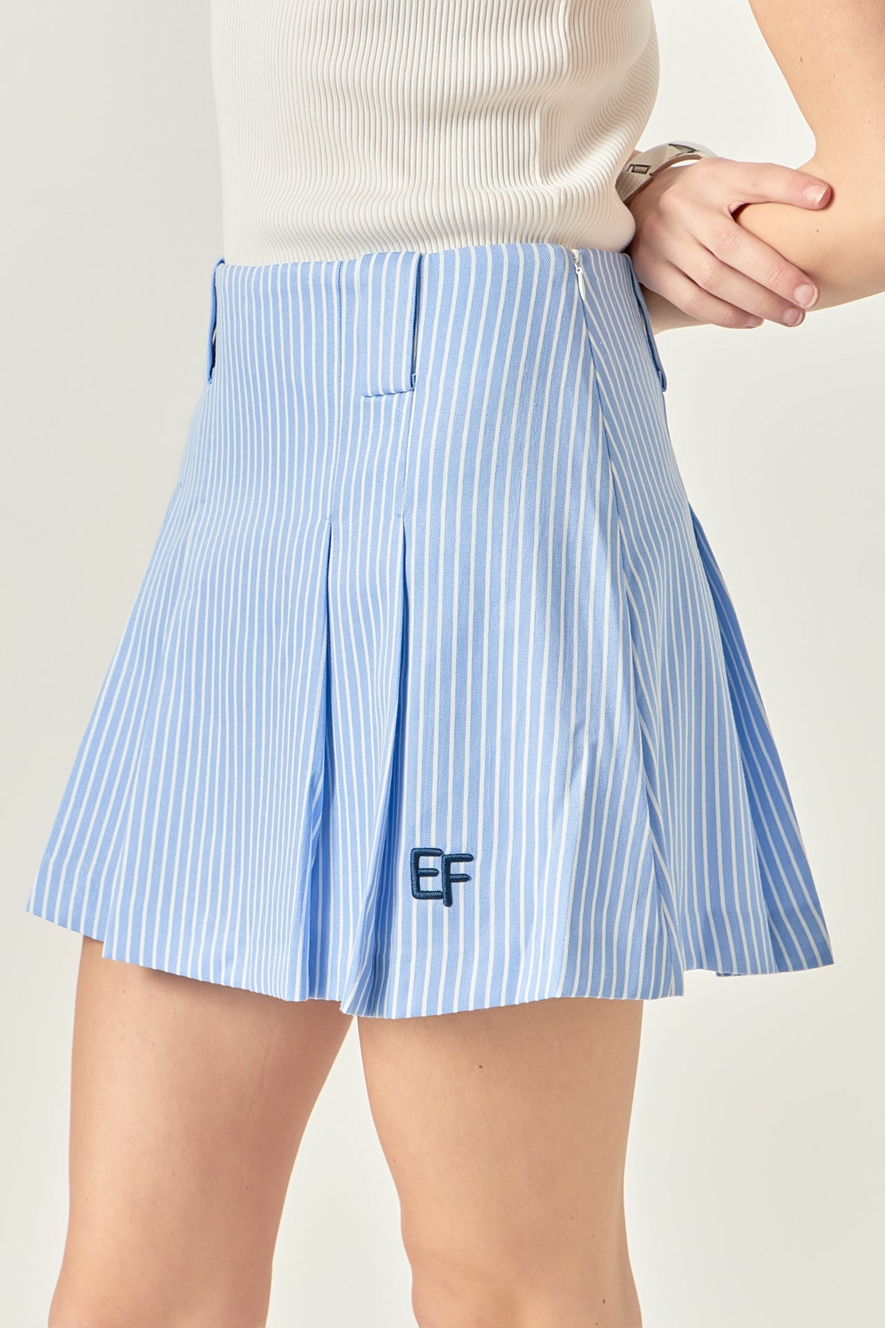 Stripe Mini Pleated Skort