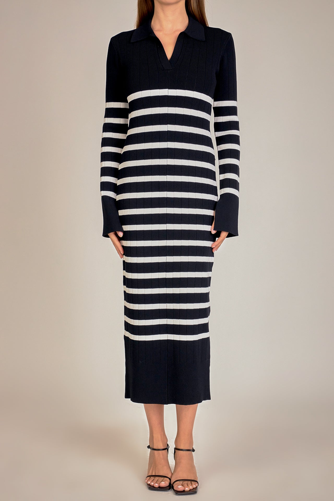 ENGLISH FACTORY - Collar Knit Midi Dress - DRESSES available at Objectrare