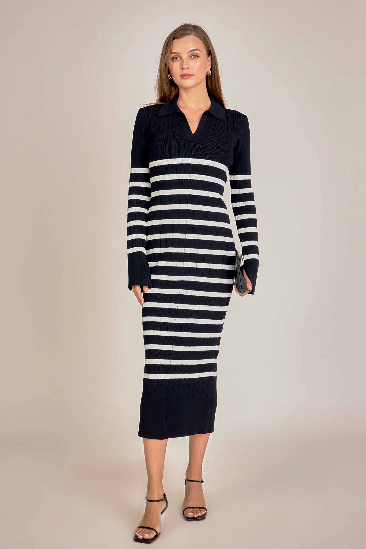 ENGLISH FACTORY - Collar Knit Midi Dress - DRESSES available at Objectrare