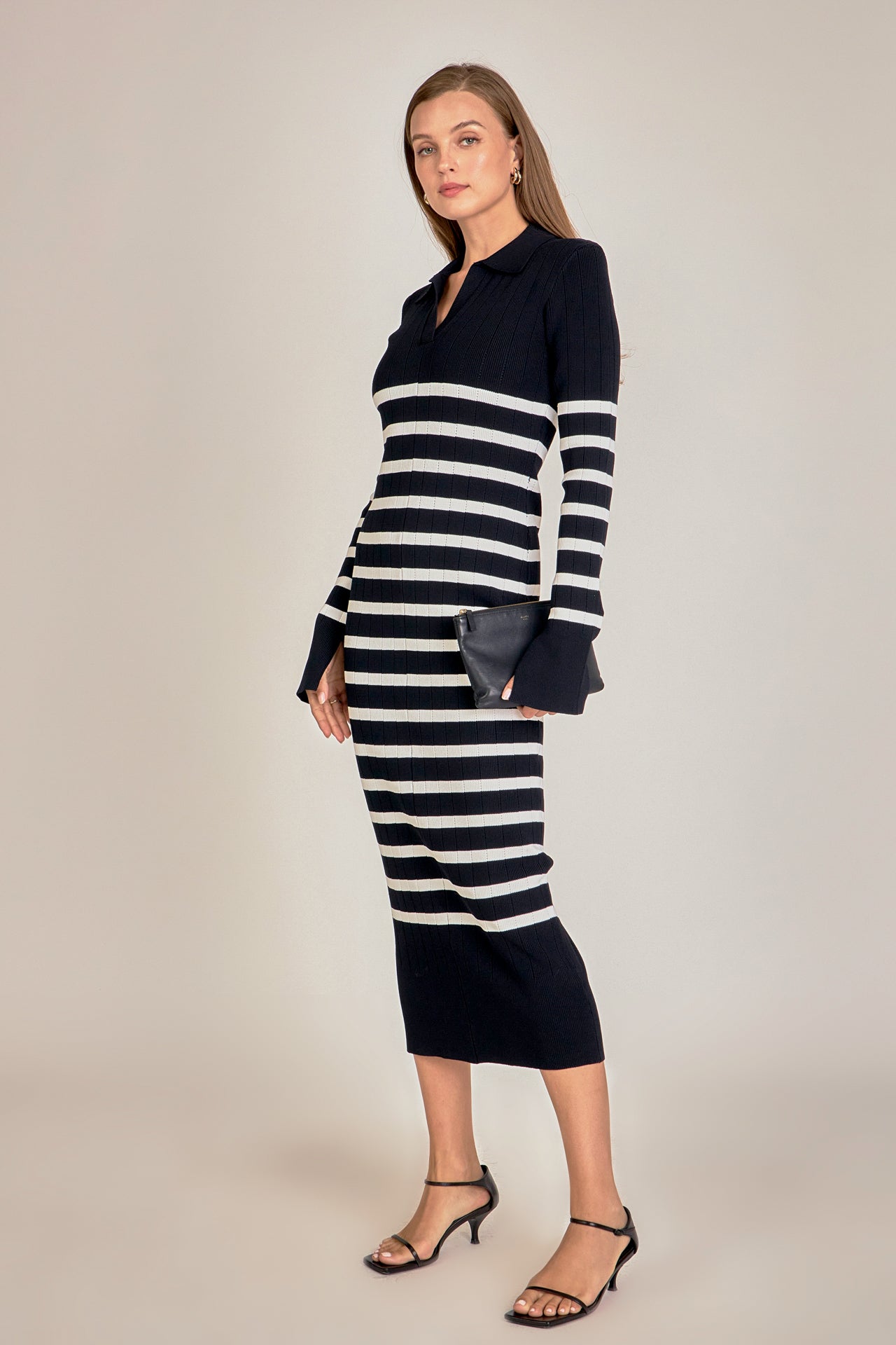ENGLISH FACTORY - Collar Knit Midi Dress - DRESSES available at Objectrare