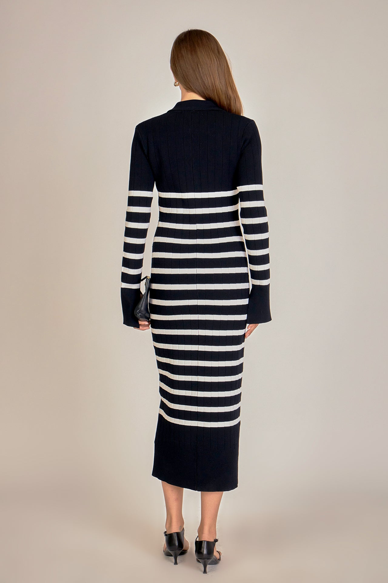 ENGLISH FACTORY - Collar Knit Midi Dress - DRESSES available at Objectrare