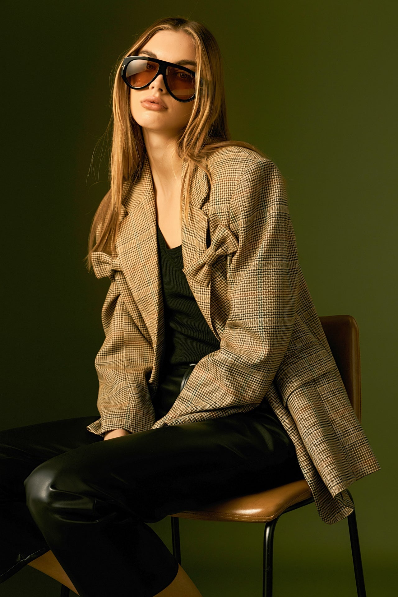 ENGLISH FACTORY - Glen Check Bow Jacket - JACKETS available at Objectrare