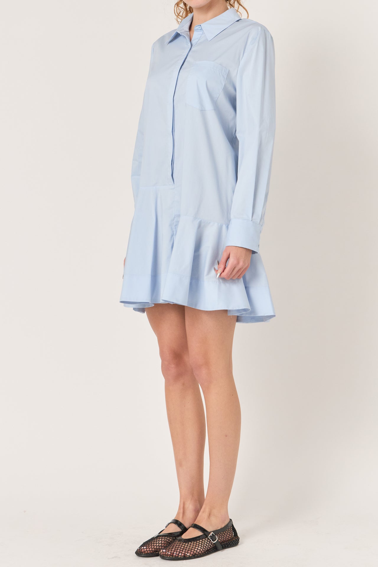 Collar Flare Skirt Dress