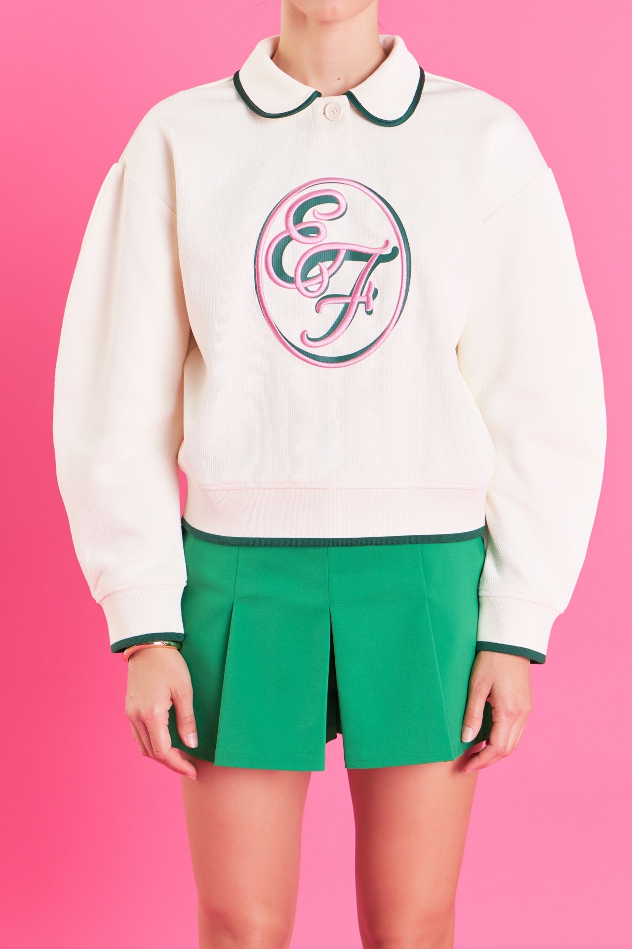 ENGLISH FACTORY - Polo Sweatshirt - TOPS available at Objectrare