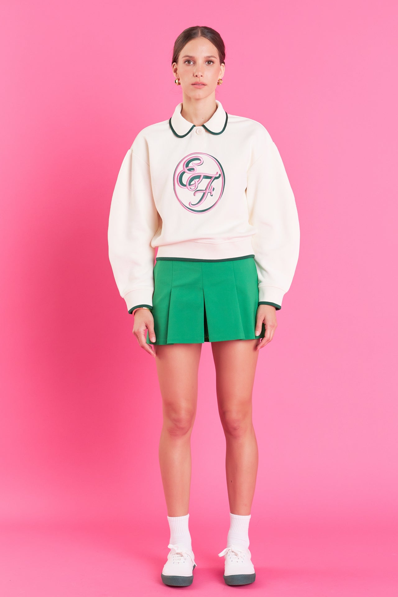ENGLISH FACTORY - Polo Sweatshirt - TOPS available at Objectrare