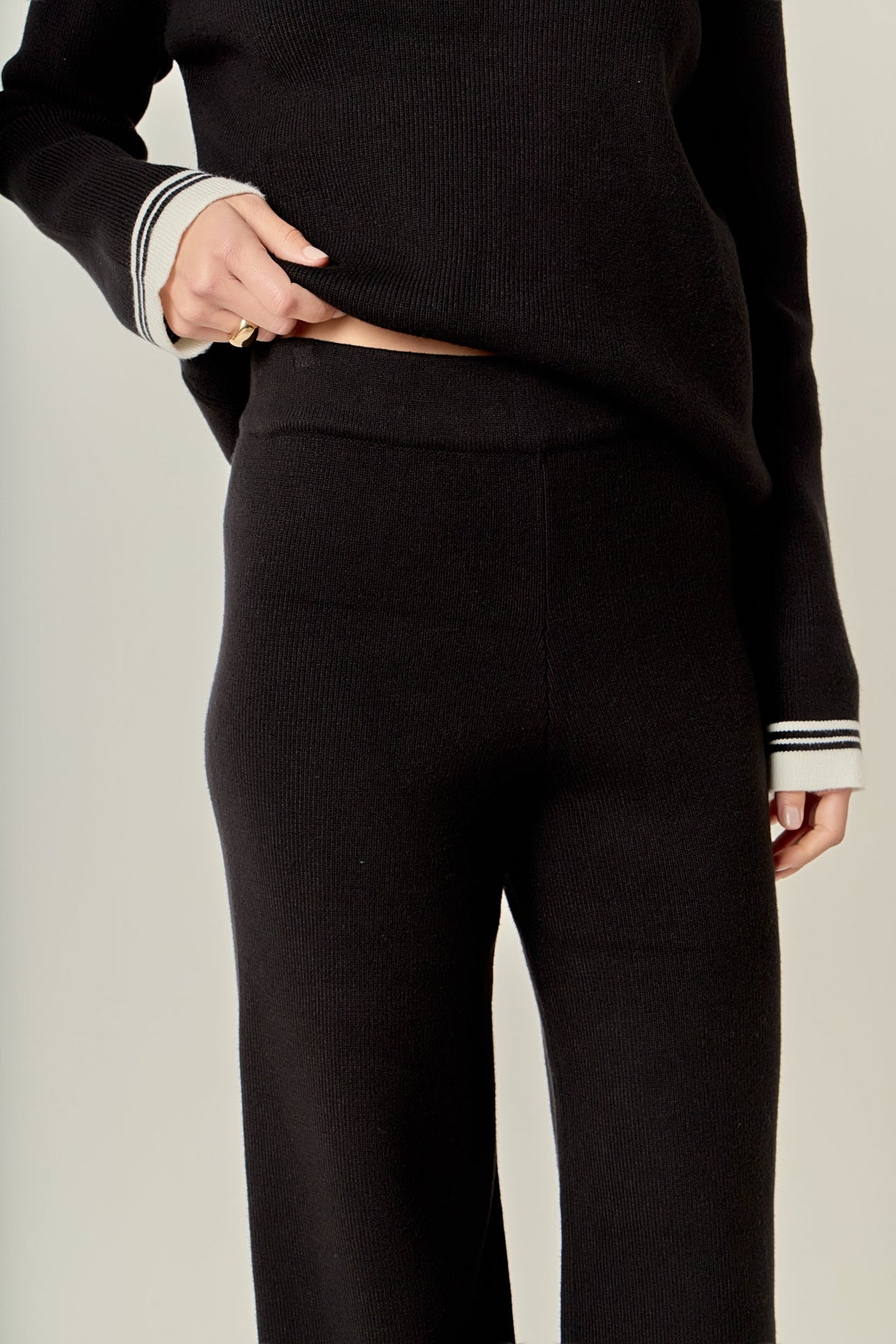 ENGLISH FACTORY - Contrast Stripe Detail Knit pants - PANTS available at Objectrare