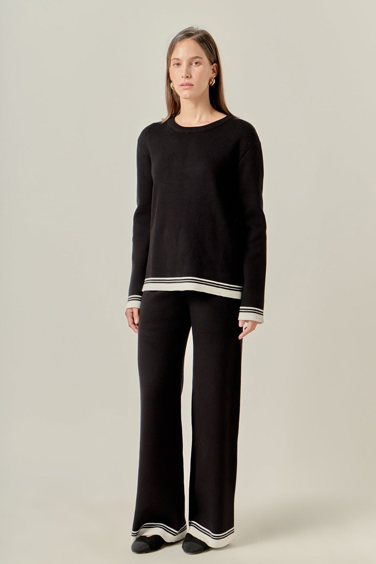 ENGLISH FACTORY - Contrast Stripe Detail Knit pants - PANTS available at Objectrare