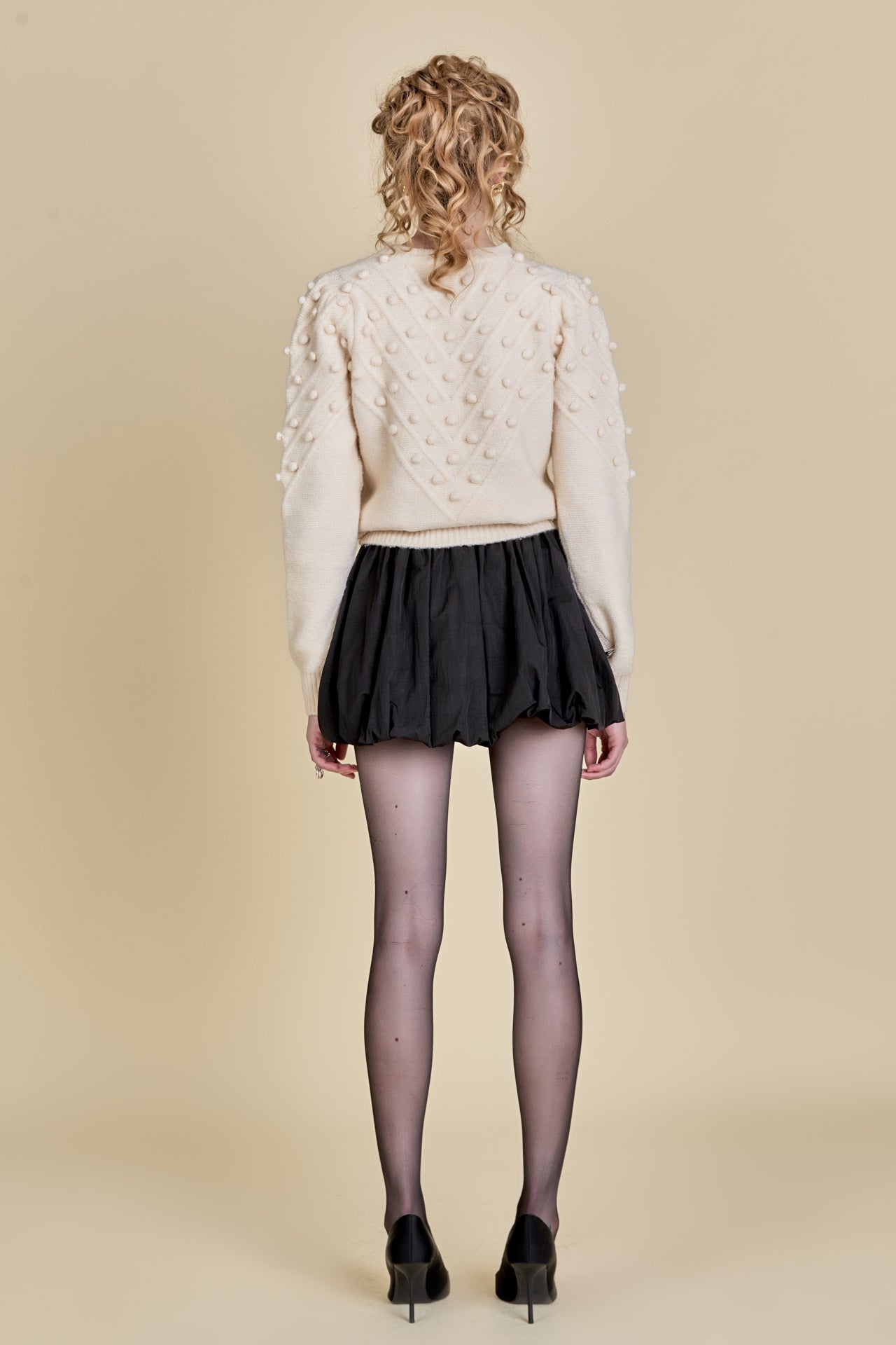 ENGLISH FACTORY - Pom Pom Detail Long Sleeve Sweater - SWEATERS & KNITS available at Objectrare