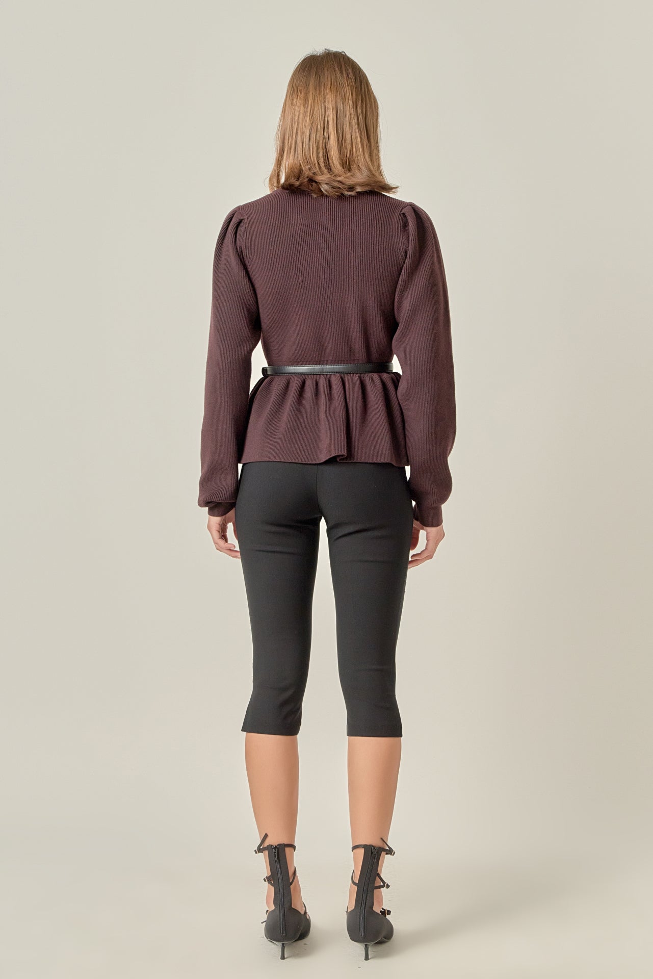 ENGLISH FACTORY - Peplum Waist Knit Top - TOPS available at Objectrare