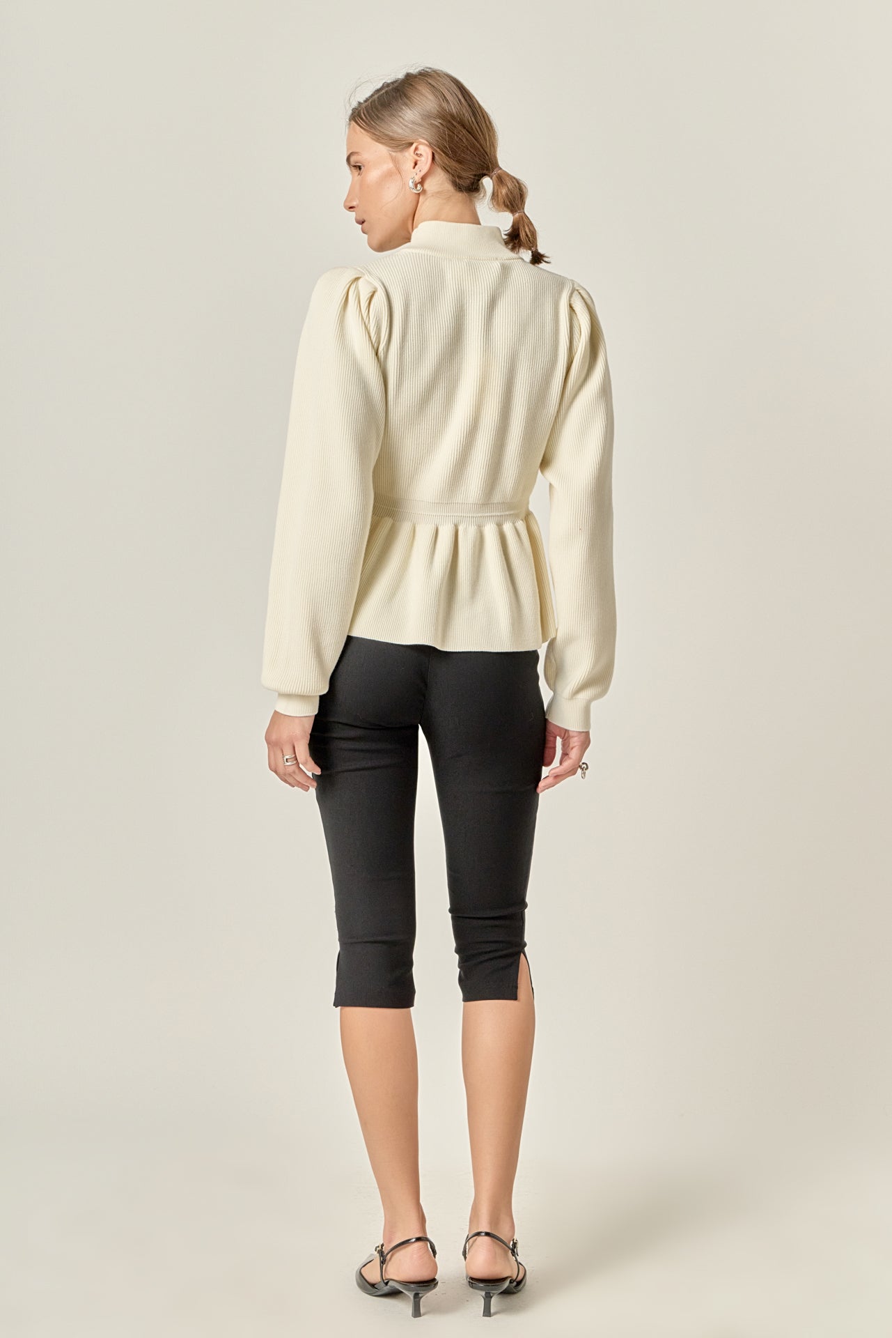 ENGLISH FACTORY - Peplum Waist Knit Top - TOPS available at Objectrare