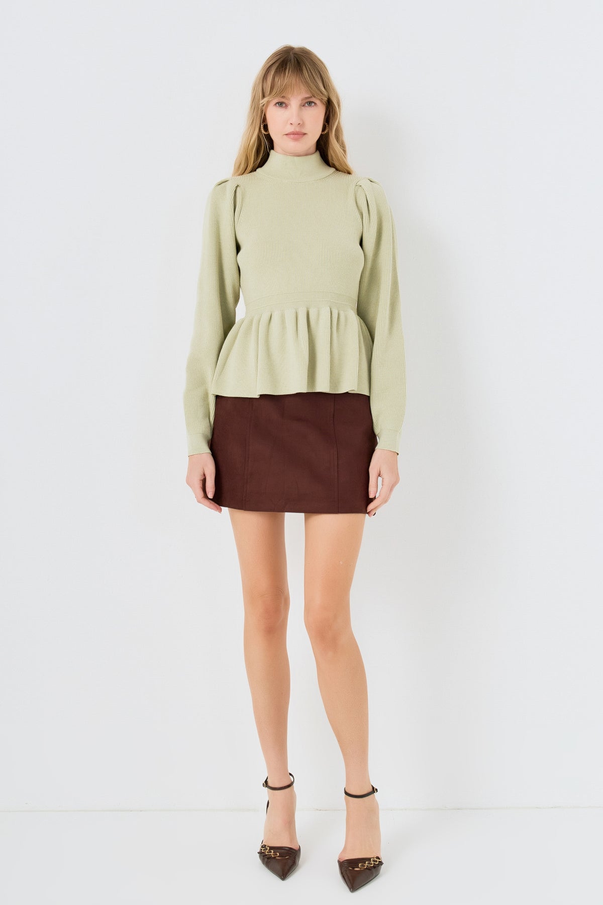 ENGLISH FACTORY - Peplum Waist Knit Top - TOPS available at Objectrare