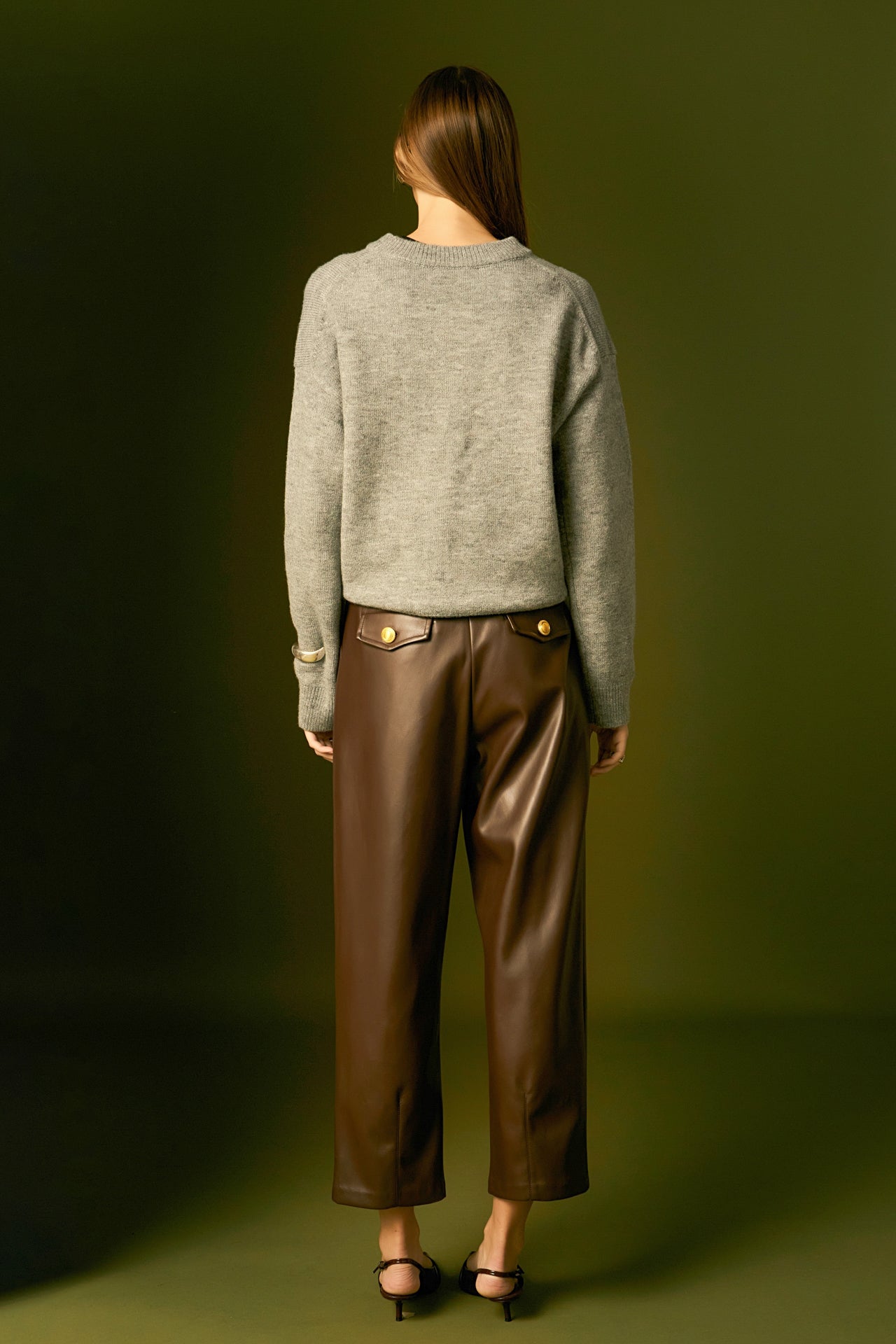 ENGLISH FACTORY - Faux Leather Trousers - PANTS available at Objectrare