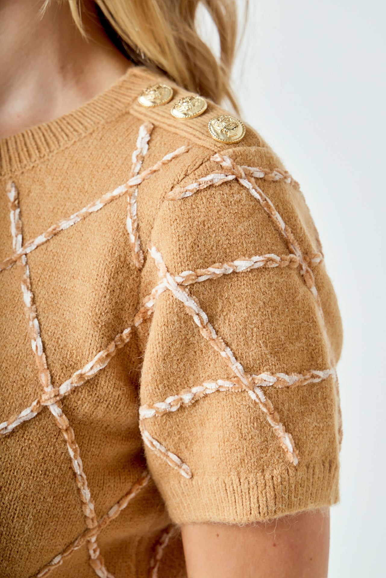 ENDLESS ROSE - Diamond Pattern Knit - SWEATERS & KNITS available at Objectrare