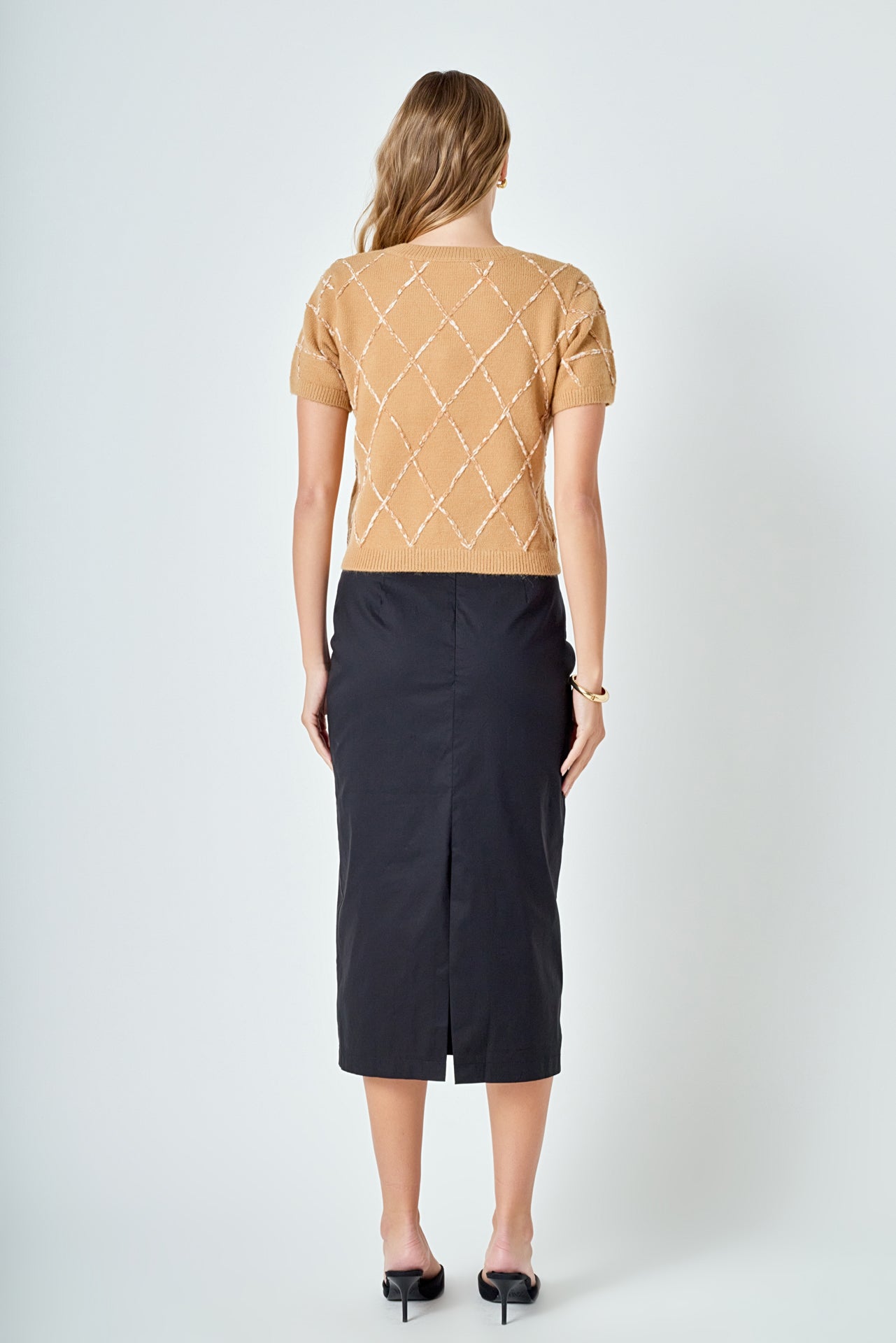 ENDLESS ROSE - Diamond Pattern Knit - SWEATERS & KNITS available at Objectrare
