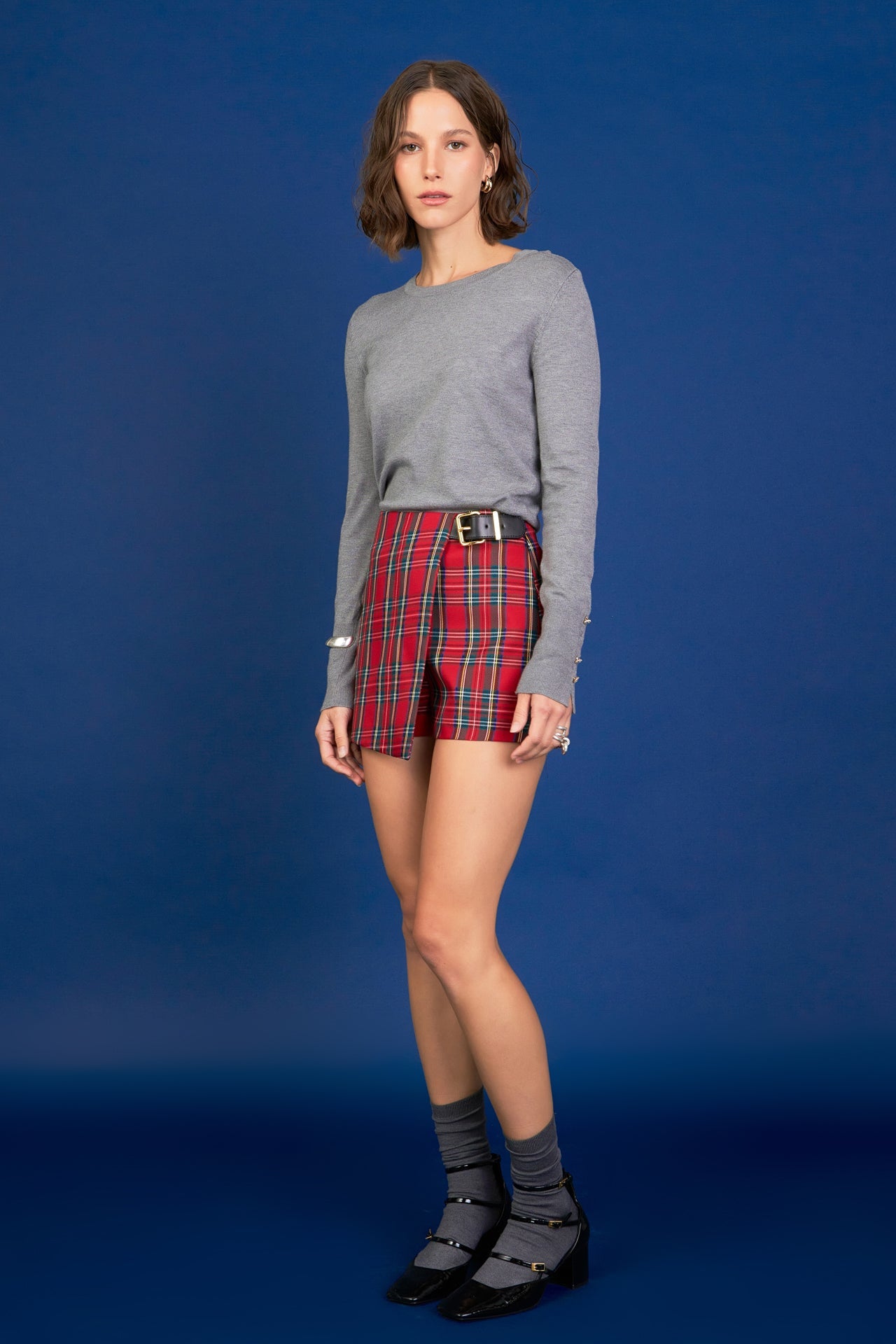 Red Check Skort