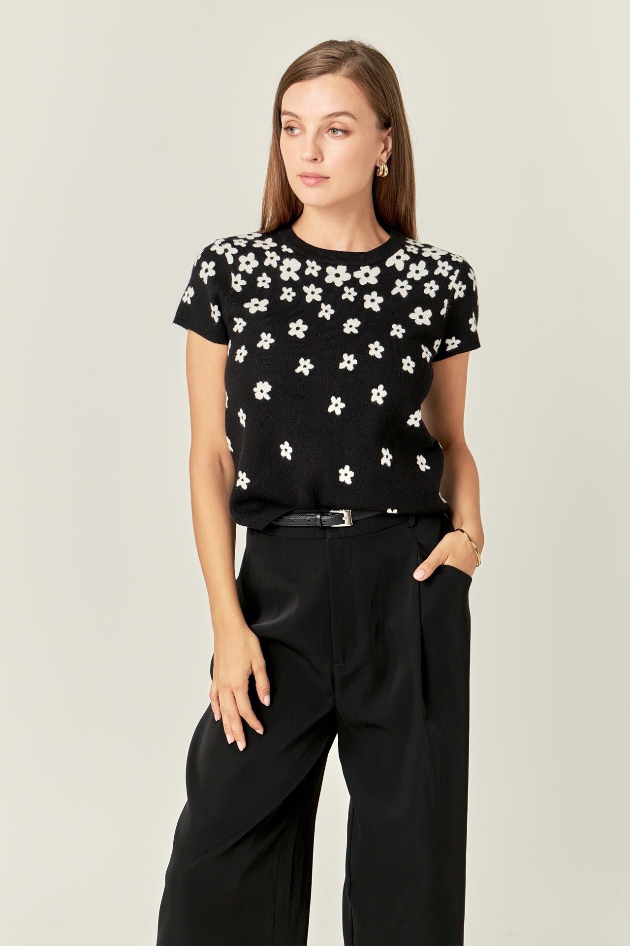ENGLISH FACTORY - Flower Knit Top - TOPS available at Objectrare