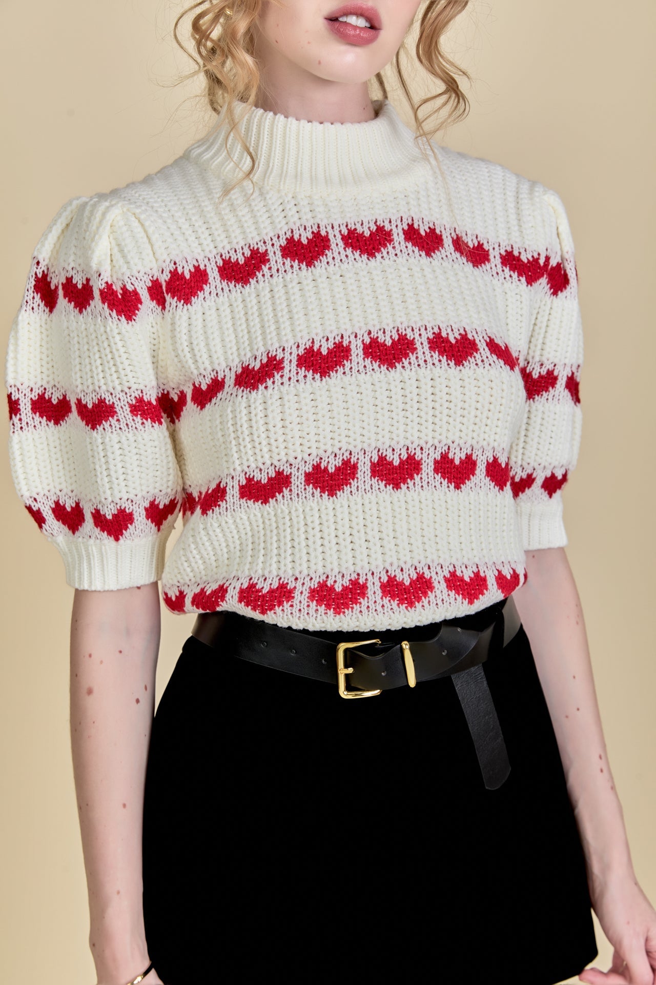 ENGLISH FACTORY - Heart Stripe Detail Sweater - SWEATERS & KNITS available at Objectrare