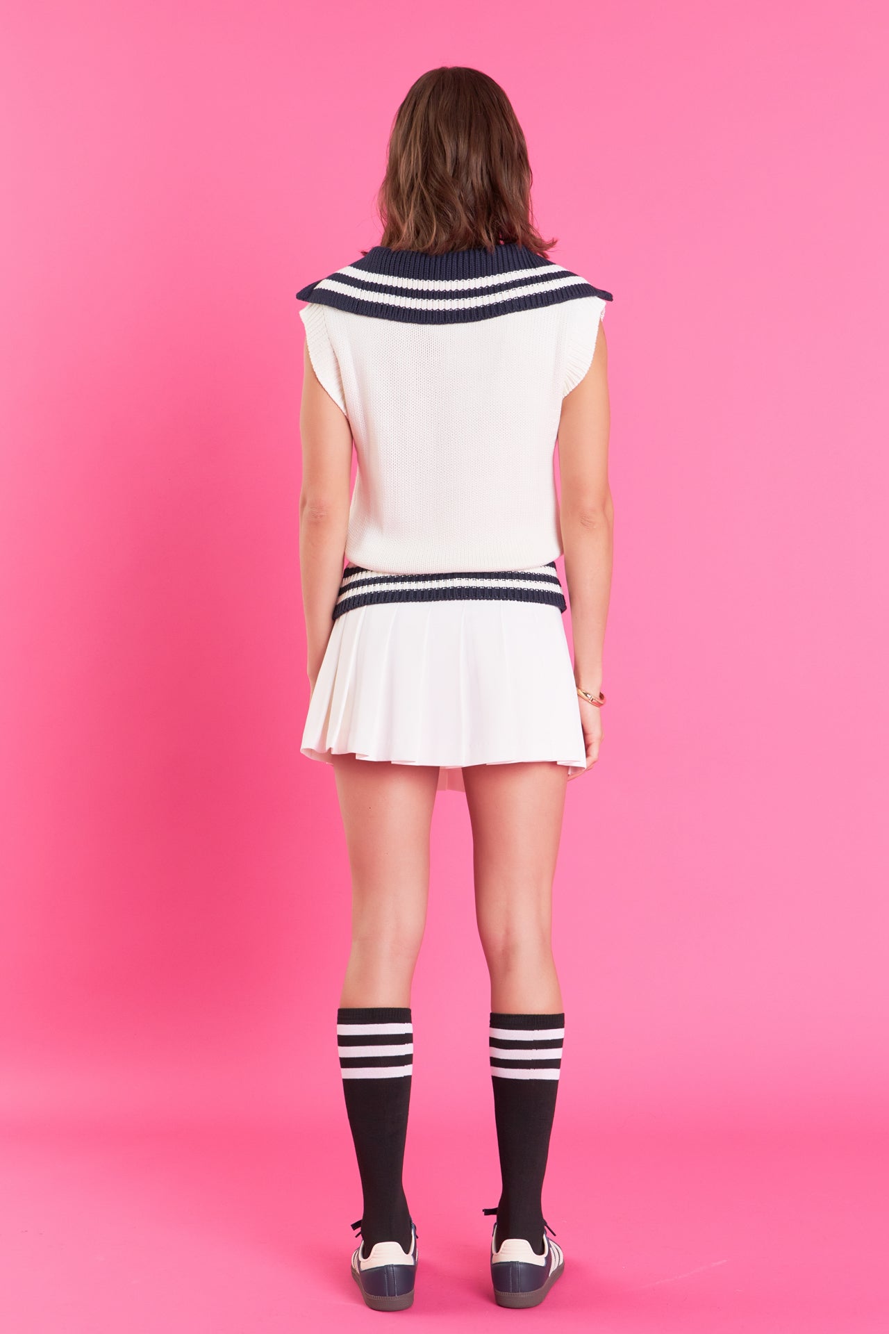 ENGLISH FACTORY - Contrast Collar Half Zip-up Sweater - SWEATERS & KNITS available at Objectrare
