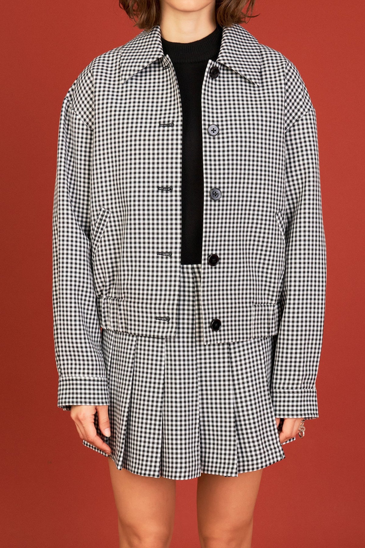 ENGLISH FACTORY - Gingham Check Jacket - JACKETS available at Objectrare
