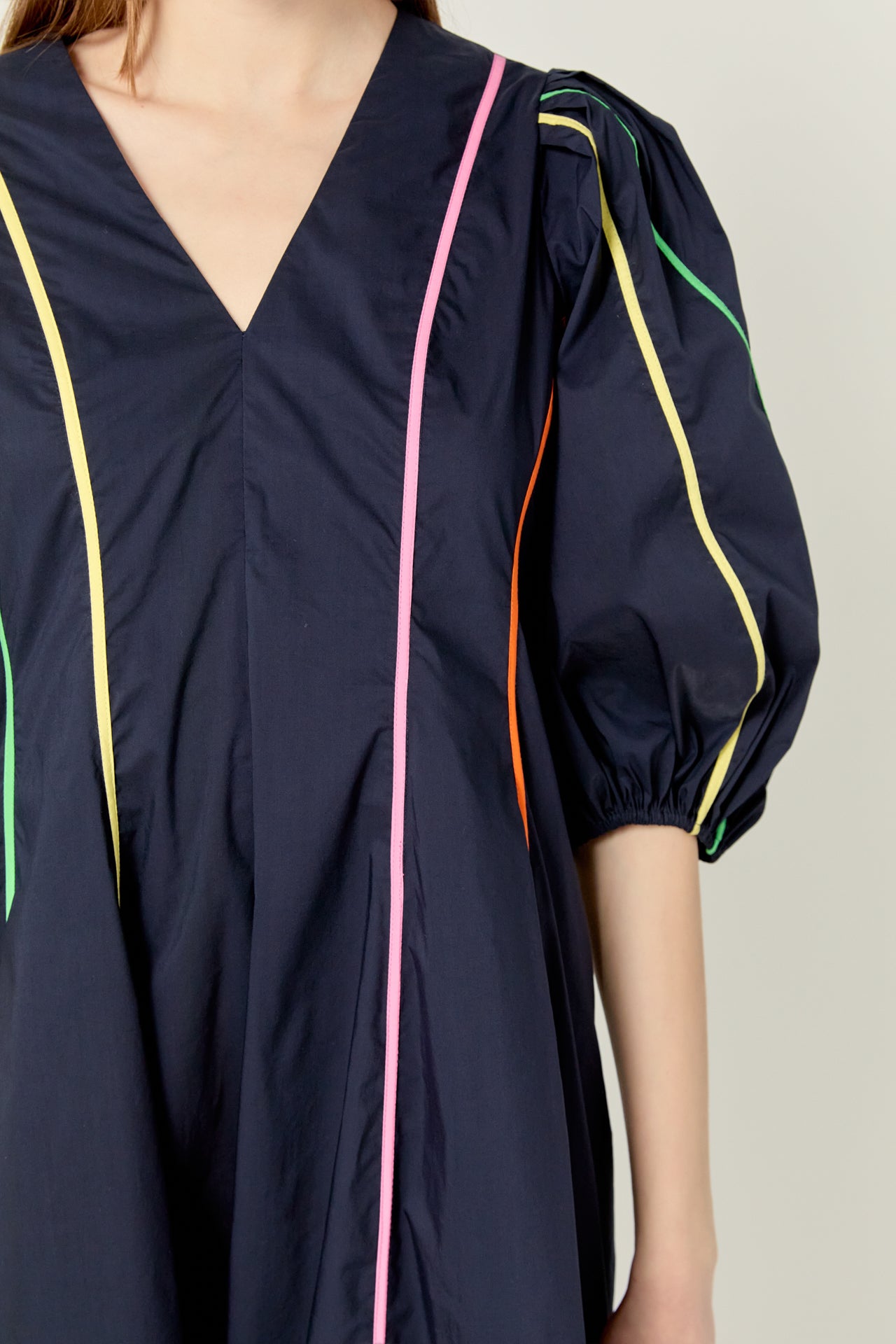 ENGLISH FACTORY - Contrast Binding Midi Dress - DRESSES available at Objectrare