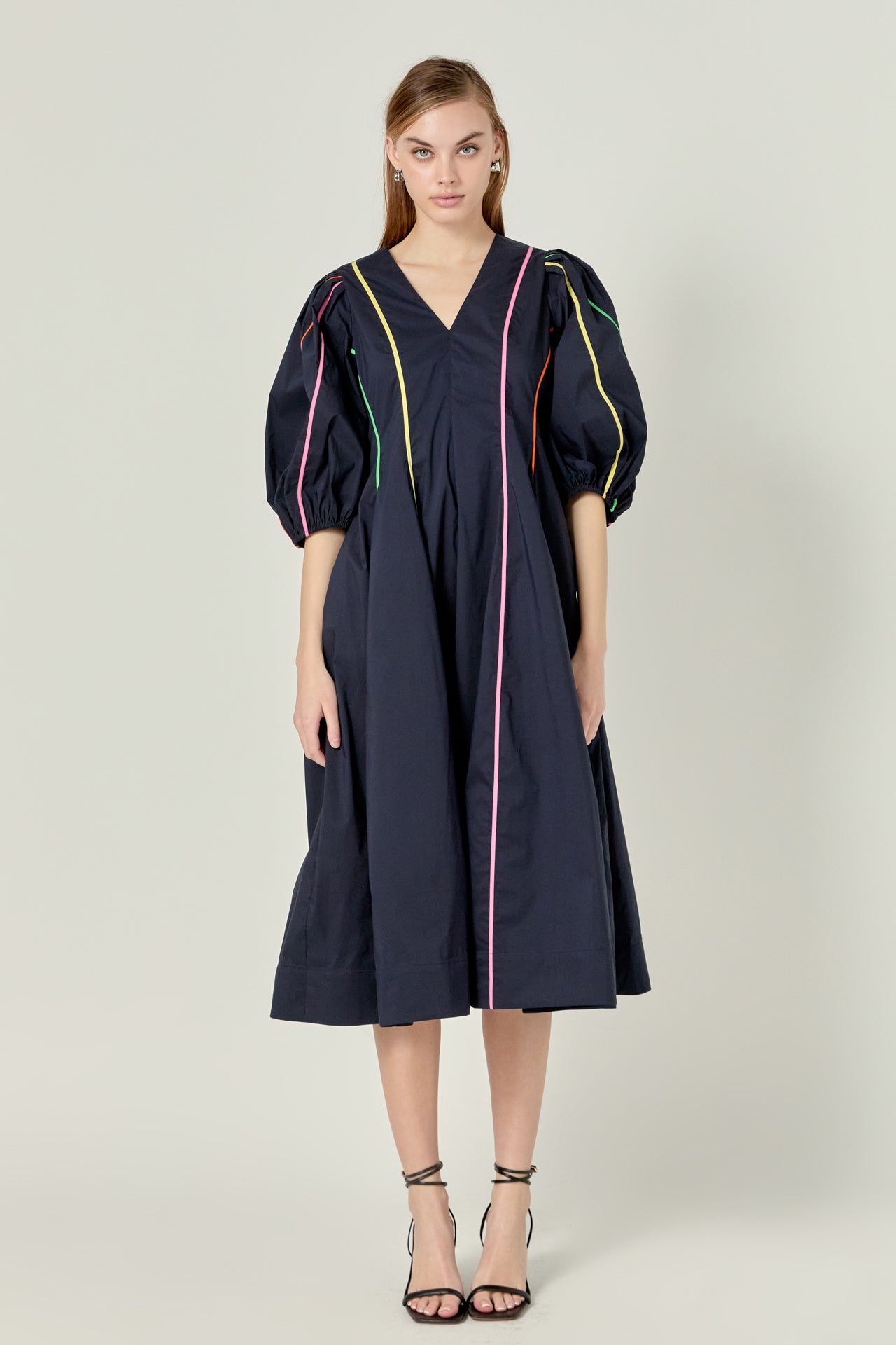 ENGLISH FACTORY - Contrast Binding Midi Dress - DRESSES available at Objectrare