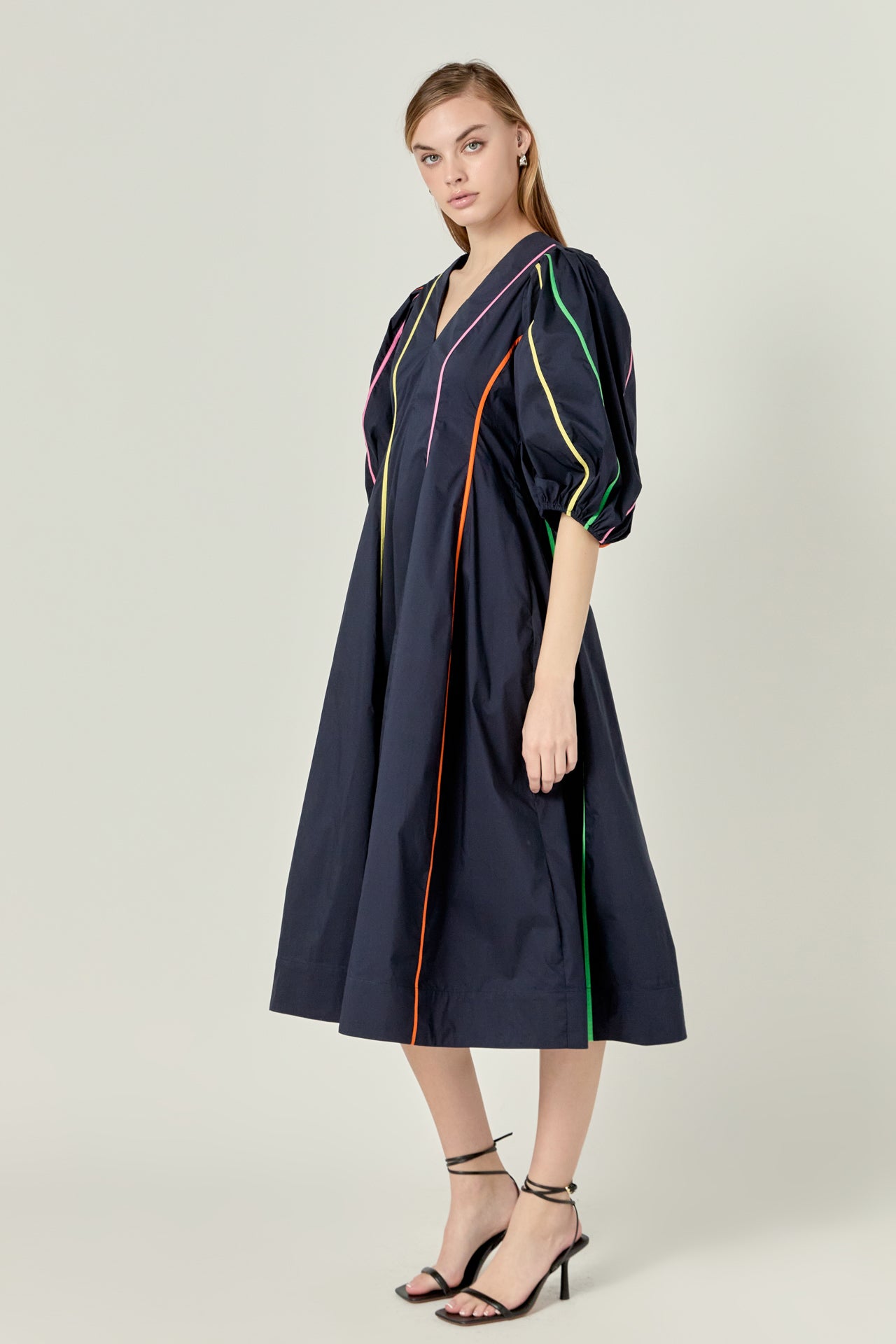 ENGLISH FACTORY - Contrast Binding Midi Dress - DRESSES available at Objectrare