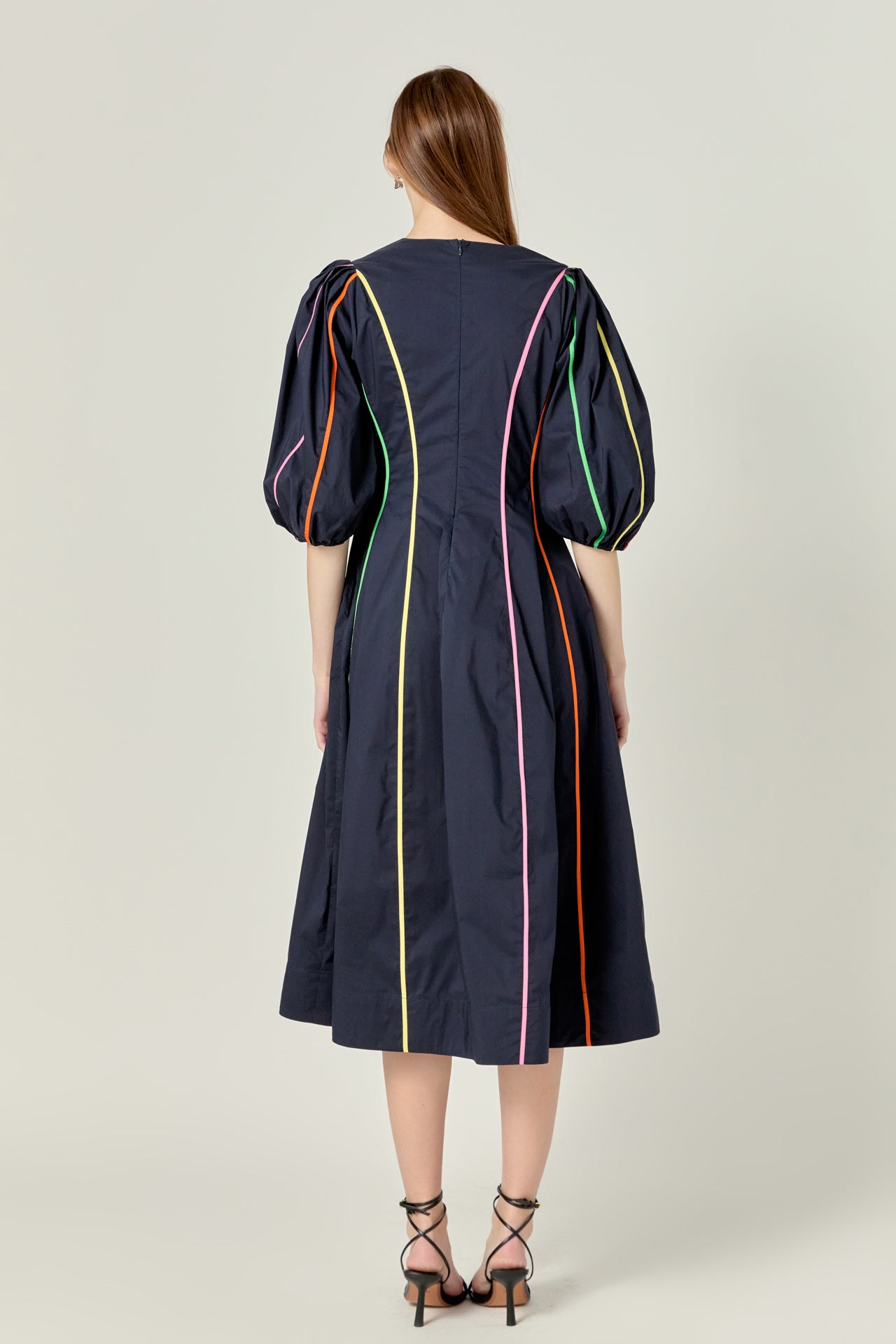 ENGLISH FACTORY - Contrast Binding Midi Dress - DRESSES available at Objectrare