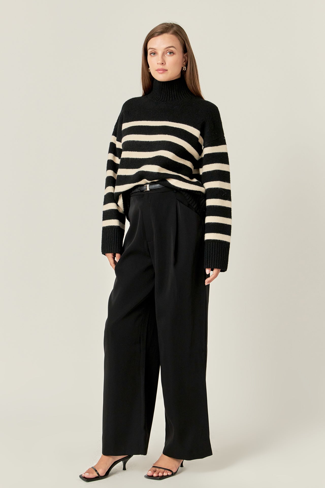 ENGLISH FACTORY - Stripe Turtle Neck Knit - SWEATERS available at Objectrare