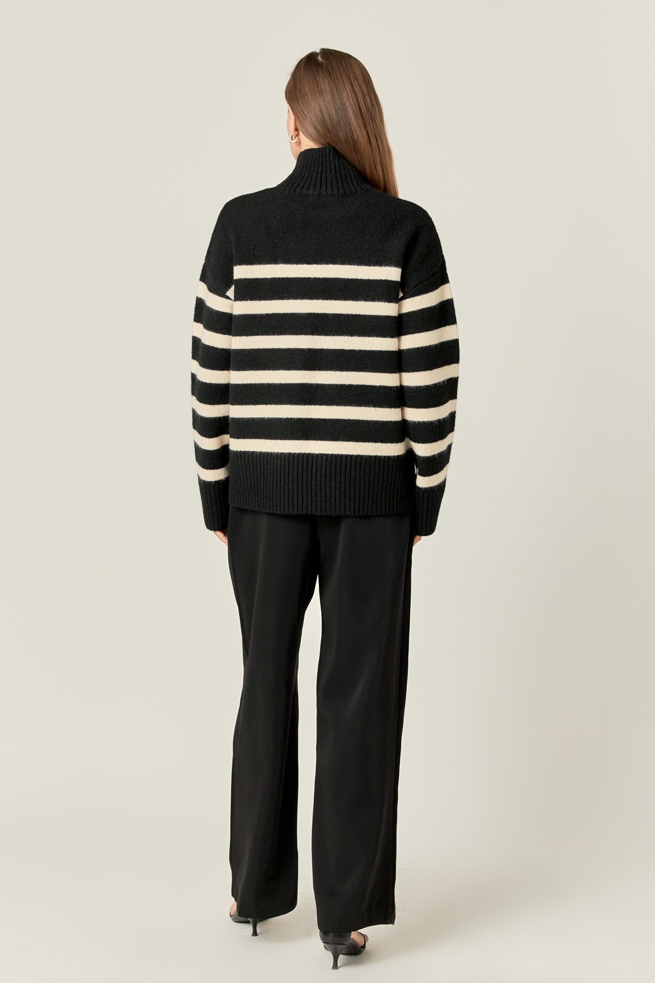 ENGLISH FACTORY - Stripe Turtle Neck Knit - SWEATERS available at Objectrare
