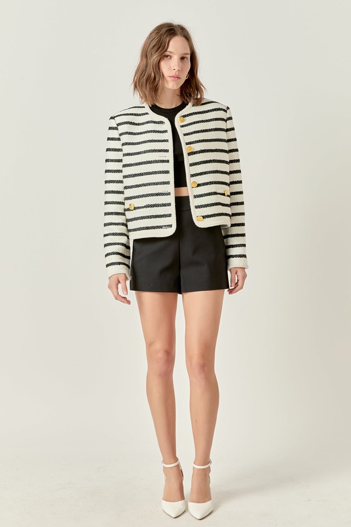 ENGLISH FACTORY - Stripe Tweed Jacket - JACKETS available at Objectrare