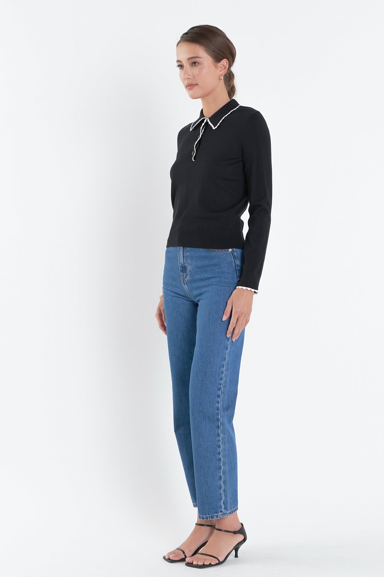 ENGLISH FACTORY - Scallop Poly Knit - SWEATERS & KNITS available at Objectrare