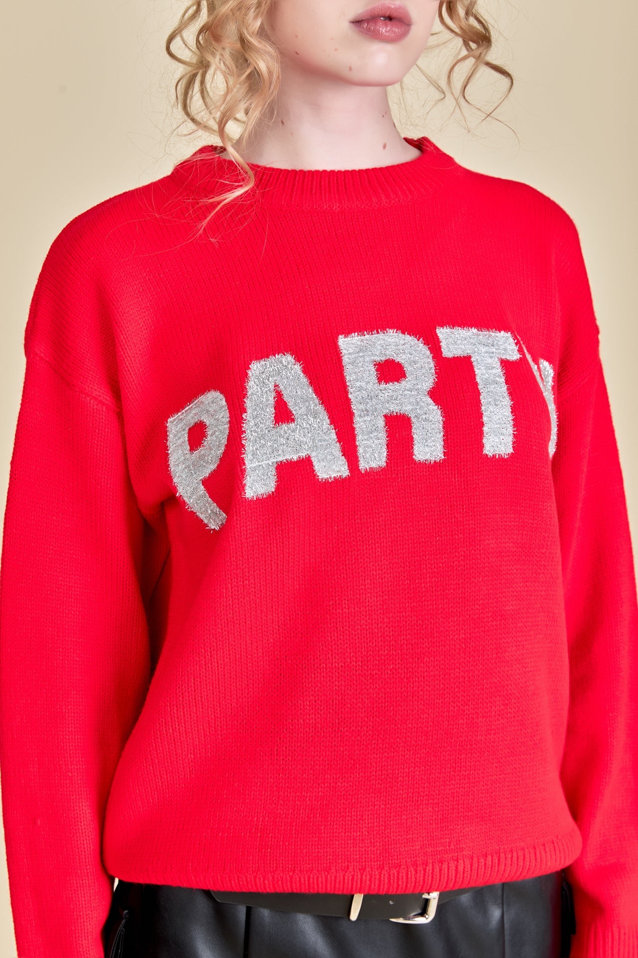 ENGLISH FACTORY - Party Glitter Lettering Sweater - SWEATERS & KNITS available at Objectrare
