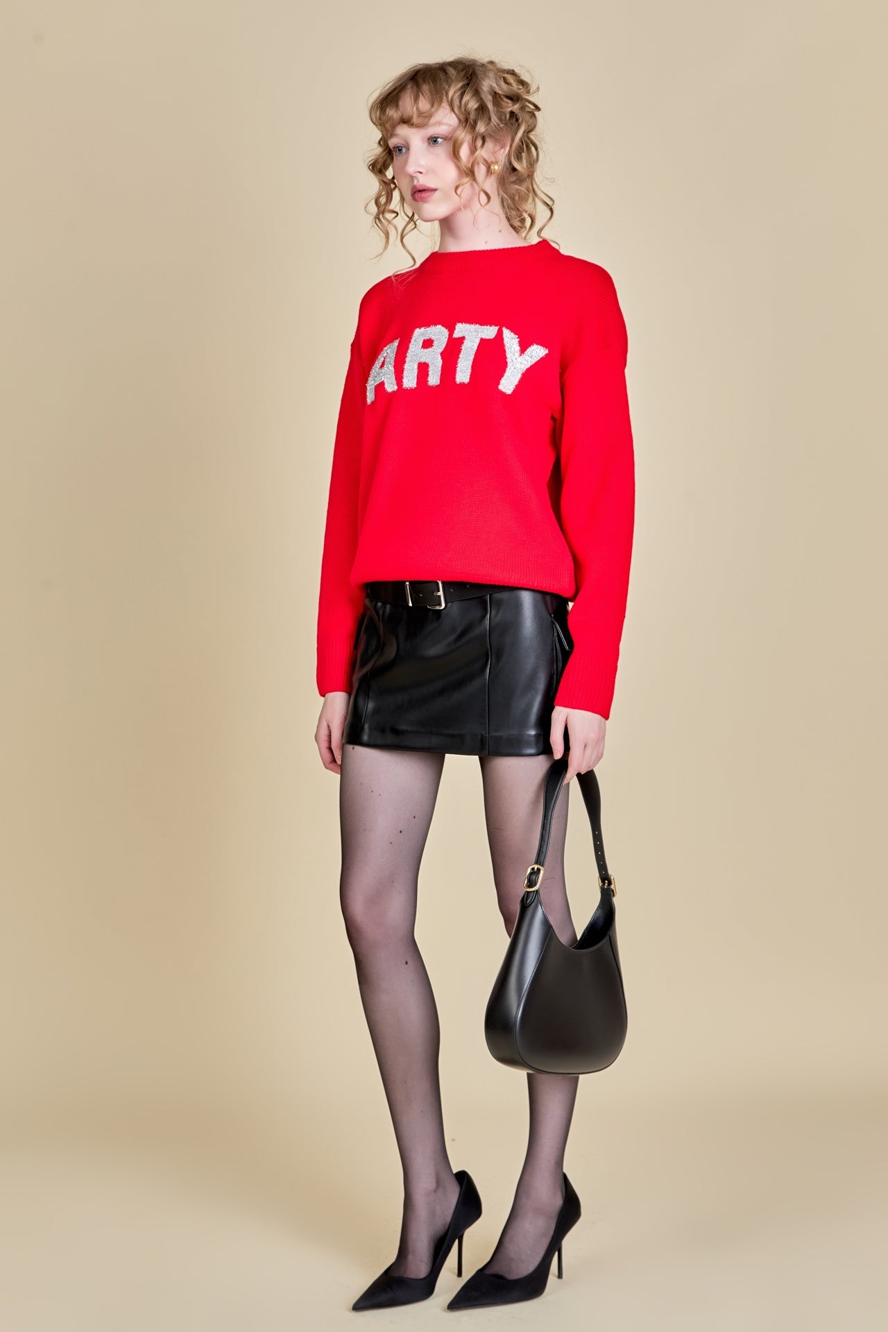 ENGLISH FACTORY - Party Glitter Lettering Sweater - SWEATERS & KNITS available at Objectrare