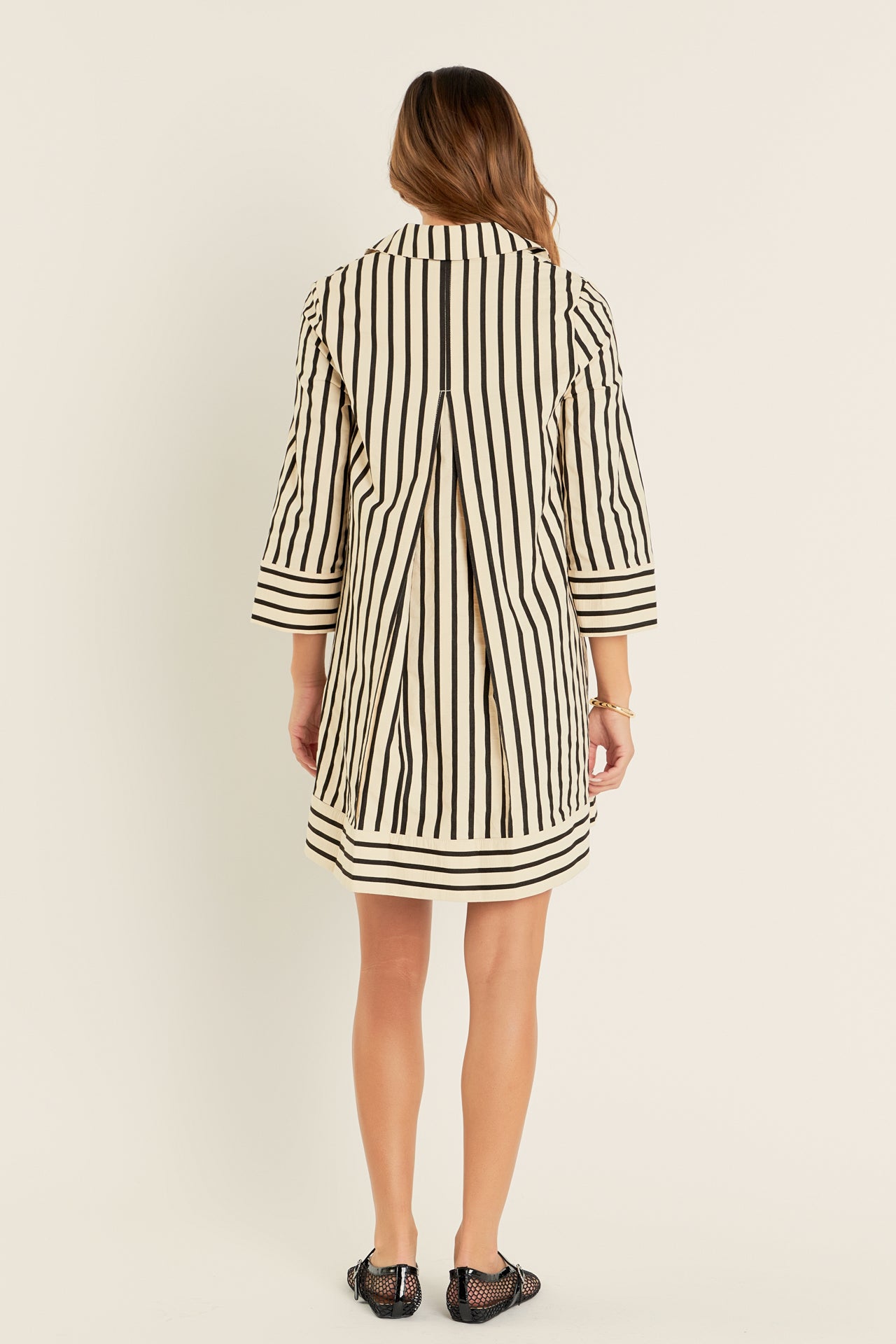 ENGLISH FACTORY - Stripe Collared Mini Dress - DRESSES available at Objectrare