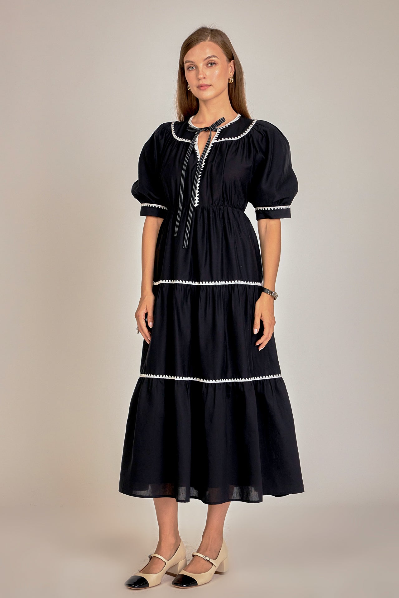 Embroidery Midi Dress