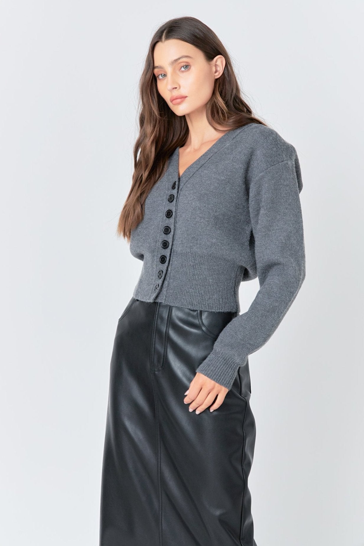 GREY LAB - V-neck Detailed Cardigan - SWEATERS & KNITS available at Objectrare