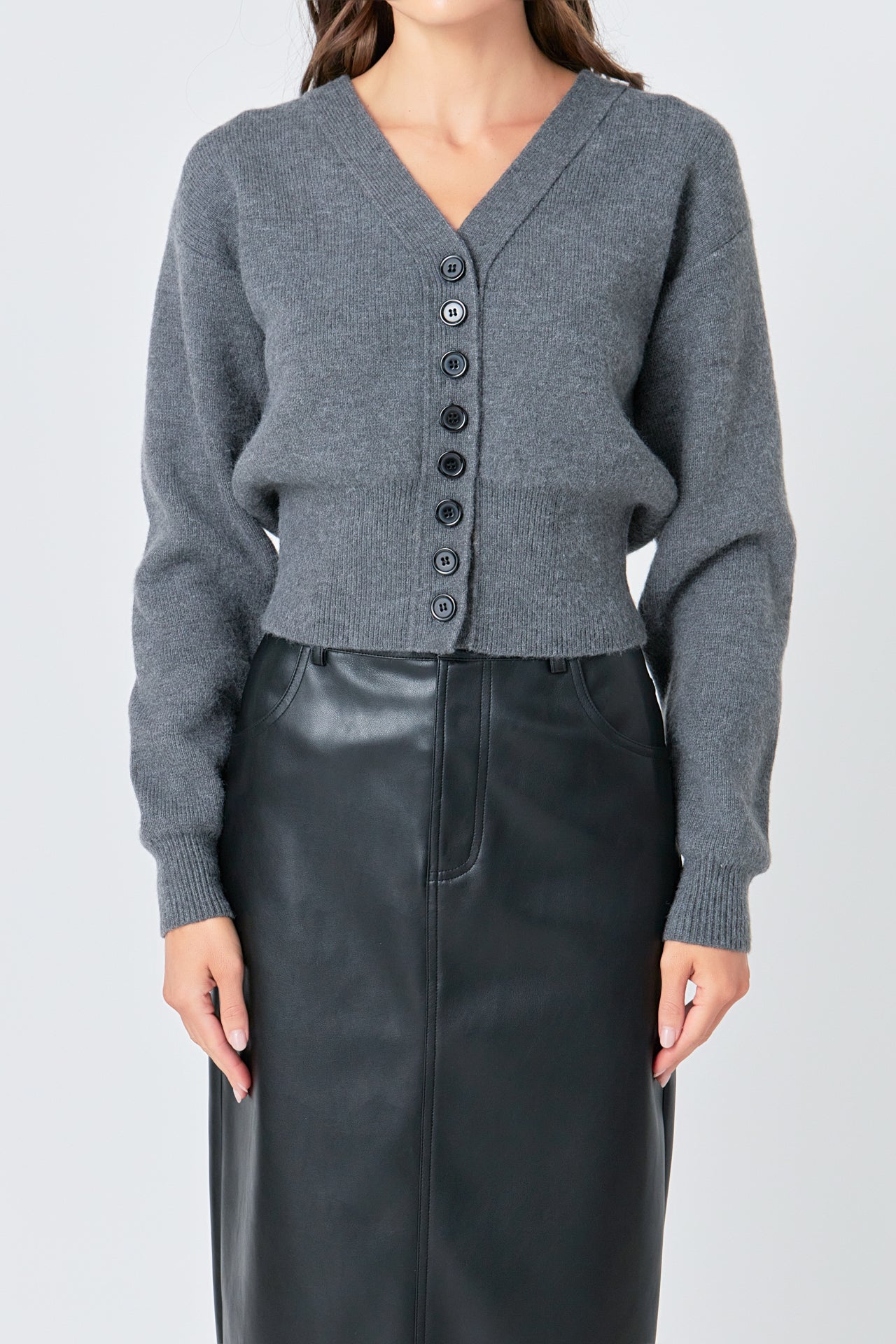 GREY LAB - V-neck Detailed Cardigan - SWEATERS & KNITS available at Objectrare