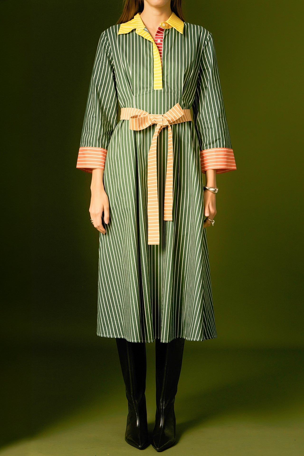 ENGLISH FACTORY - Colorblock Detail Shirt Dress - DRESSES available at Objectrare