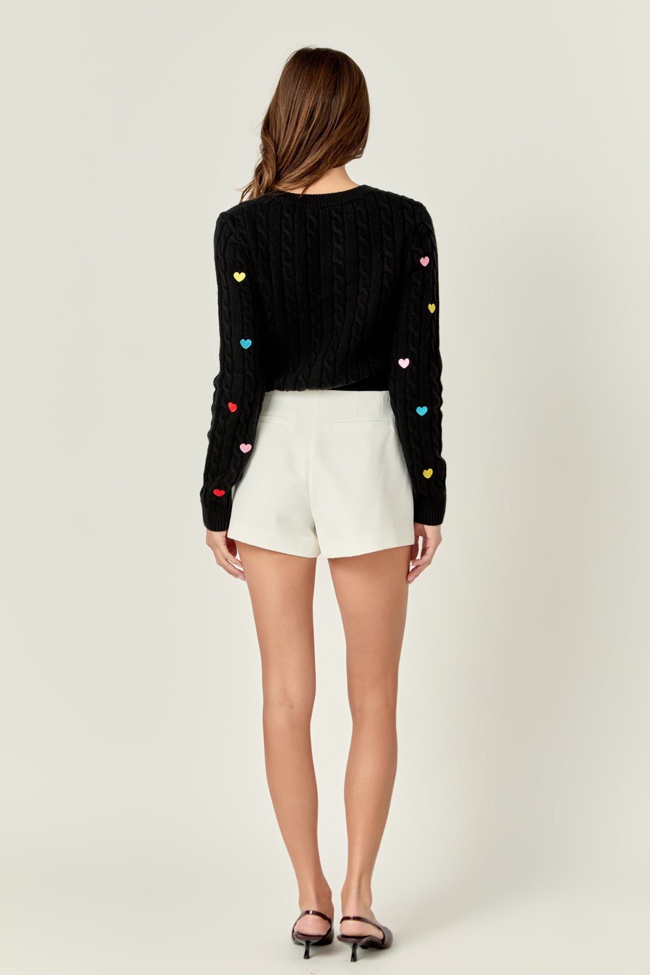 ENGLISH FACTORY - Heart Embroidery Knit Sweater - SWEATERS & KNITS available at Objectrare