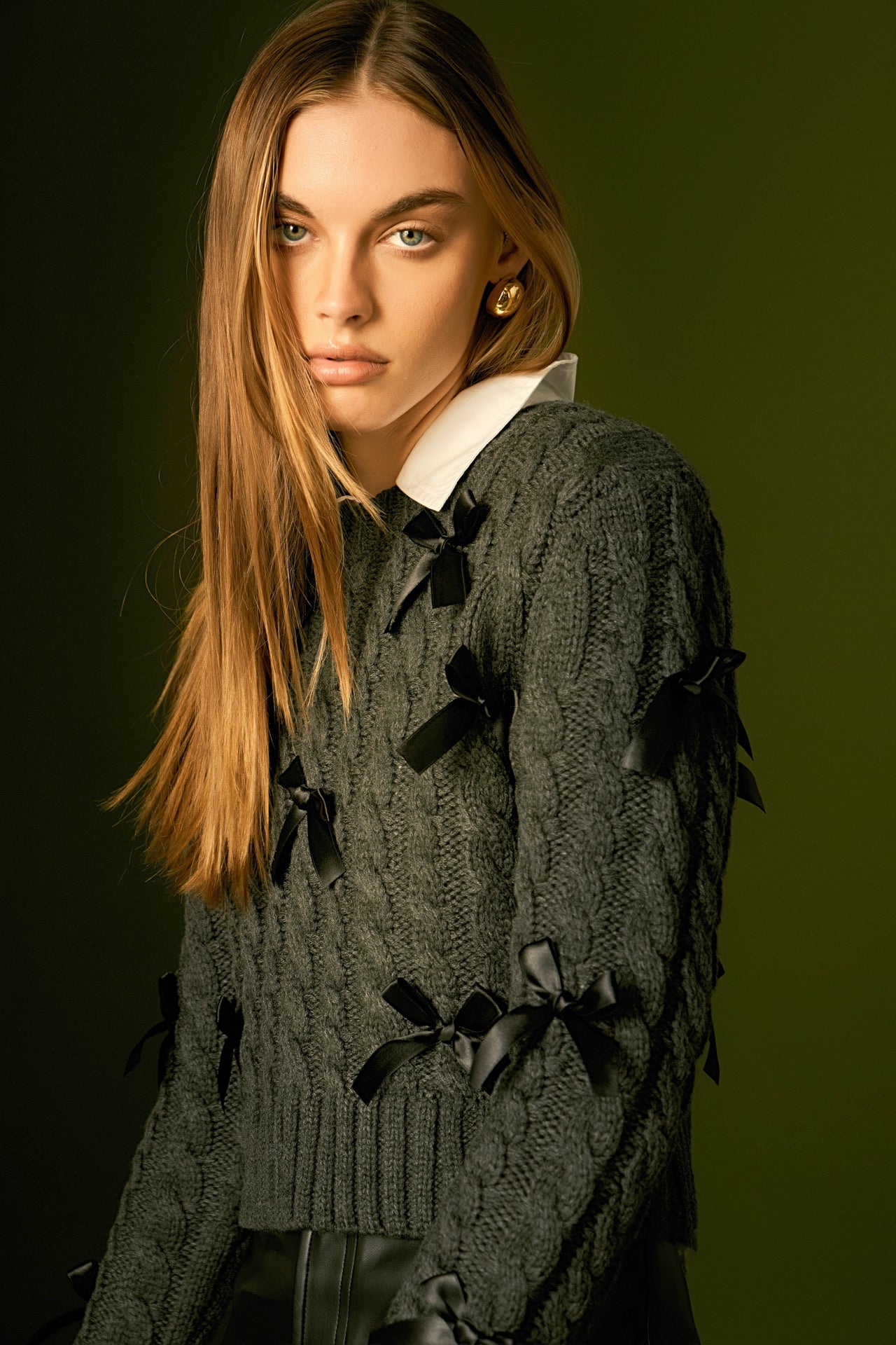 ENGLISH FACTORY - Cable Bow Knit - TOPS available at Objectrare