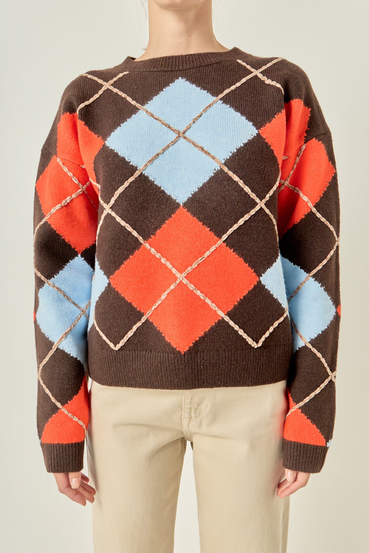 ENGLISH FACTORY - Argyle Sweater - SWEATERS & KNITS available at Objectrare