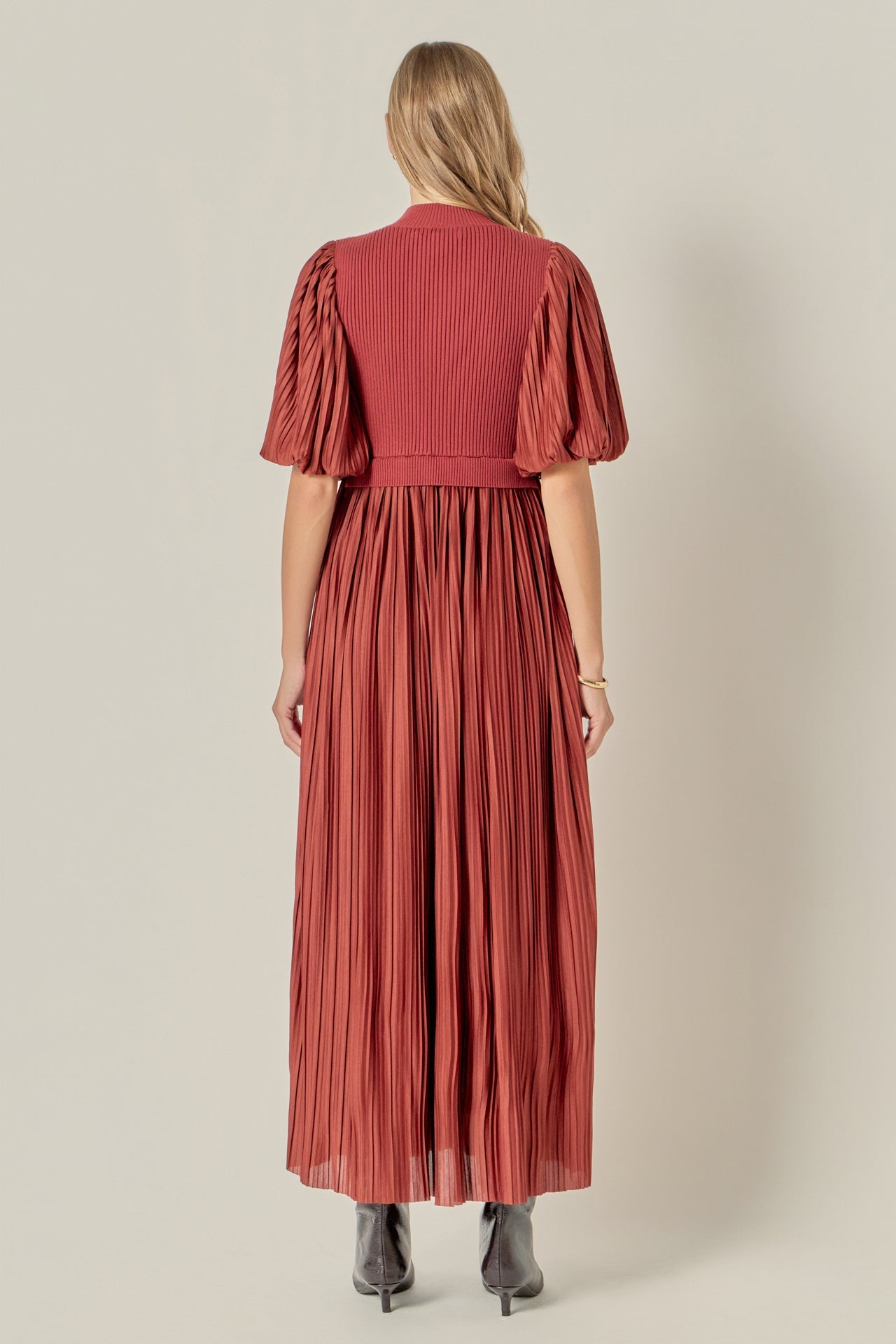 ENGLISH FACTORY - Pleated Mix Media Maxi Dress - DRESSES available at Objectrare