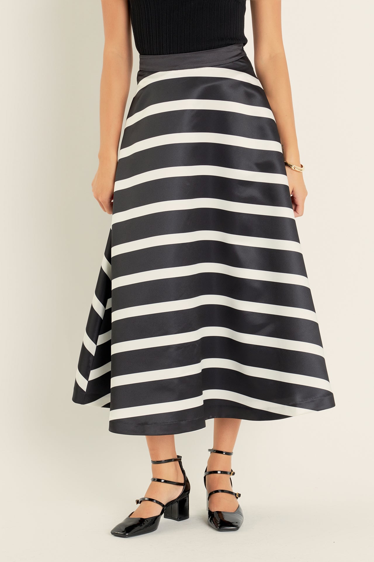 ENGLISH FACTORY - Stripe Full Midi Skirt - SKIRTS available at Objectrare