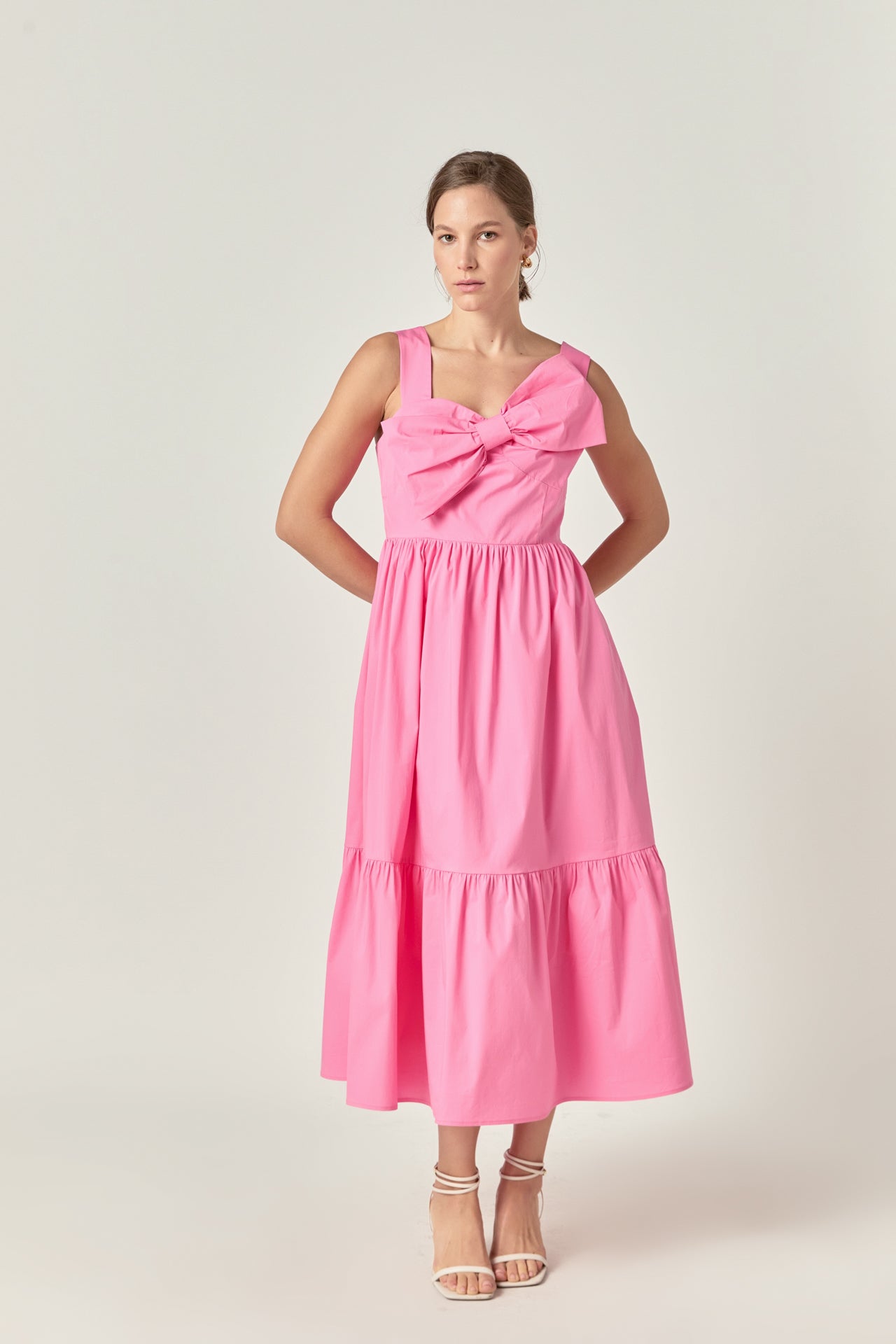 ENGLISH FACTORY - Bow Sleeveless Midi Dress - DRESSES available at Objectrare
