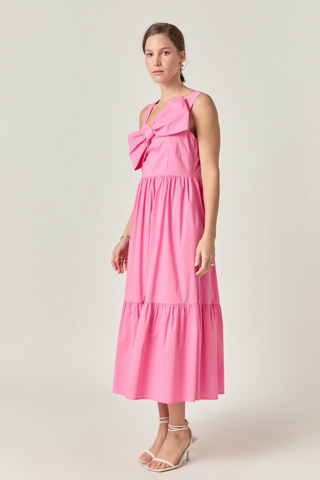 ENGLISH FACTORY - Bow Sleeveless Midi Dress - DRESSES available at Objectrare