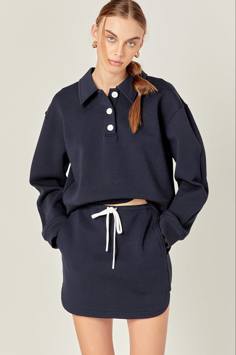 ENGLISH FACTORY - Polo Scuba Top - TOPS available at Objectrare